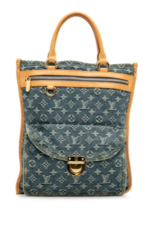 2005 Monogram Denim Sac Plat Handtasche