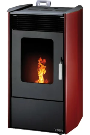 Rowi Pellet-Heizofen Easy Premium 9 kW Schwarz-Bordeauxrot EEK: A+