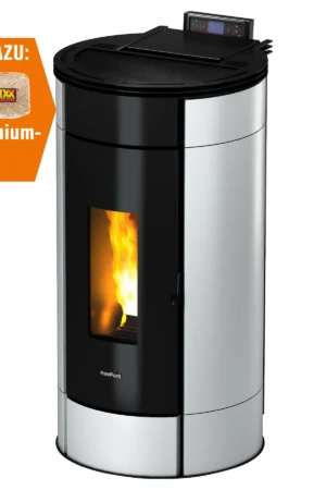 Freepoint Pelletofen Globe Stahl Weiß 10,5 kW EEK: A+