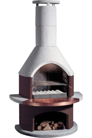 Buschbeck Grillkamin Rondo Weiß-Braun