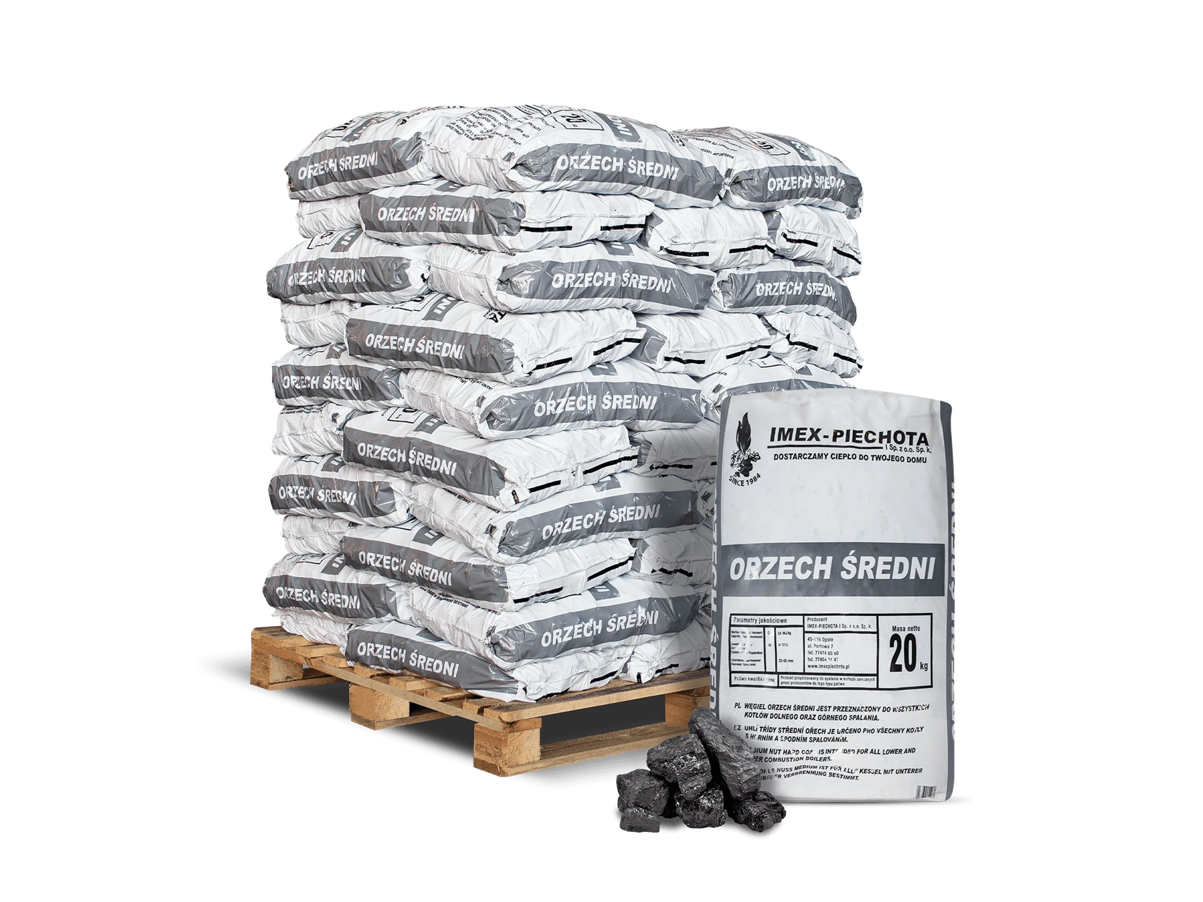 Anmag Steinkohle 25 - 60 Mm 20kg x 50 Sack 1000kg Palette