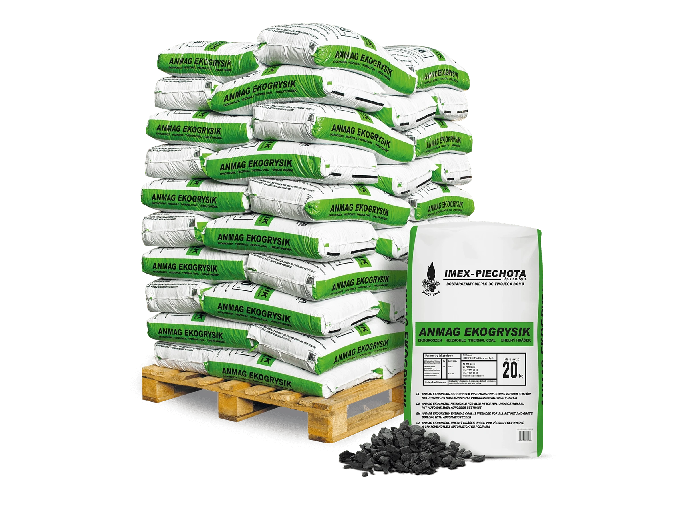 Anmag Steinkohle 5 - 15 Mm 20kg x 50 Sack 1000kg Palette