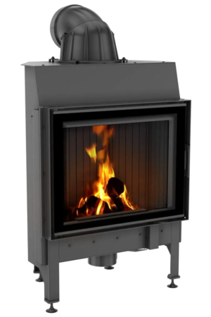 Kamineinsatz aus Stahl NADIA 12 kW Ø 200 schwarz Verkleidung